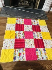 Handmade Baby Quilt Crib Blanket Floral 36  X 36  Butterflies  Dragonflies