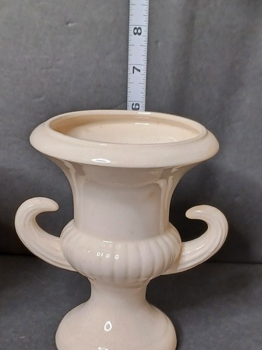 Vintage KERAMIK Vase Sockel creme doppelte Schnörkelgriffe - Bild 3 von 21