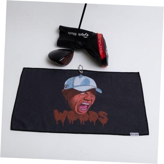  Tiger Woods Drip- Golf Towel- Premium Fabric- with Clip- Golf Accessories for 