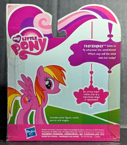 My Little Pony G4 Feathermay 3" w wagon, parrot NIP - Picture 2 of 6