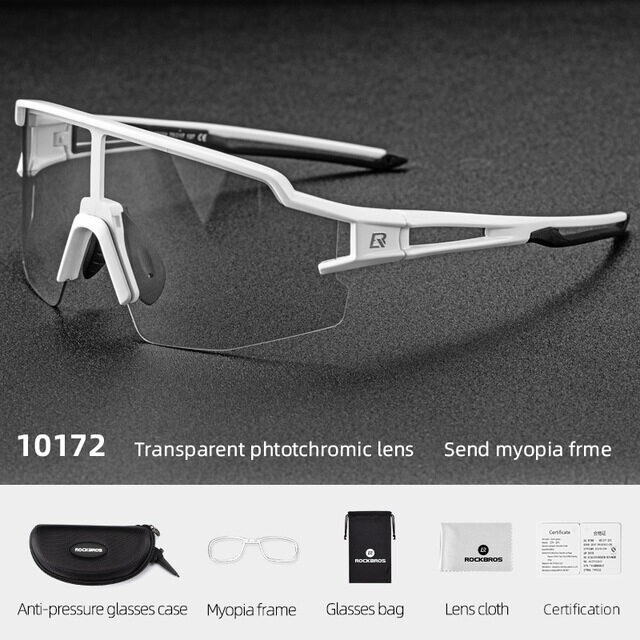 ROCKBROS Men's Cycling Photochromic Sunglasses Bicycle UV400 Running Eyewear