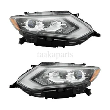Full LED Headlights Headlamps Dual Projector Pair Fit For 2017 2018 Nissan Rogue