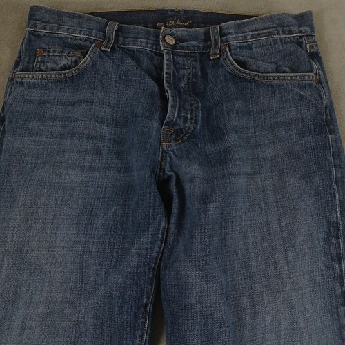7 For All Mankind Jeans Mens 34x35 Blue Relaxed Distressed Pockets Preppy Modern - Picture 2 of 11