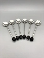6 x GEORGE V STERLING SILVER COFFEE BEAN SPOONS, COOPER BROS, SHEFFIELD, 1919