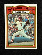 1972 Topps Blank Back Error #223 World Series Game 1 Dave McNally NM-MT *393