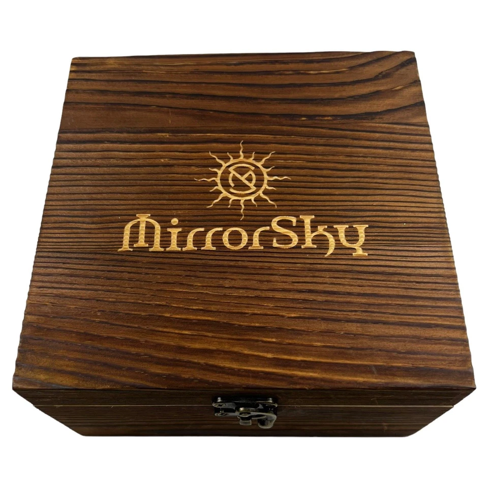 Espejo Cielo Piedras de Whisky Caja de Madera Dos Vasos Ocho Rocas de Whisky Vajilla NUEVO Foto 3 de 4