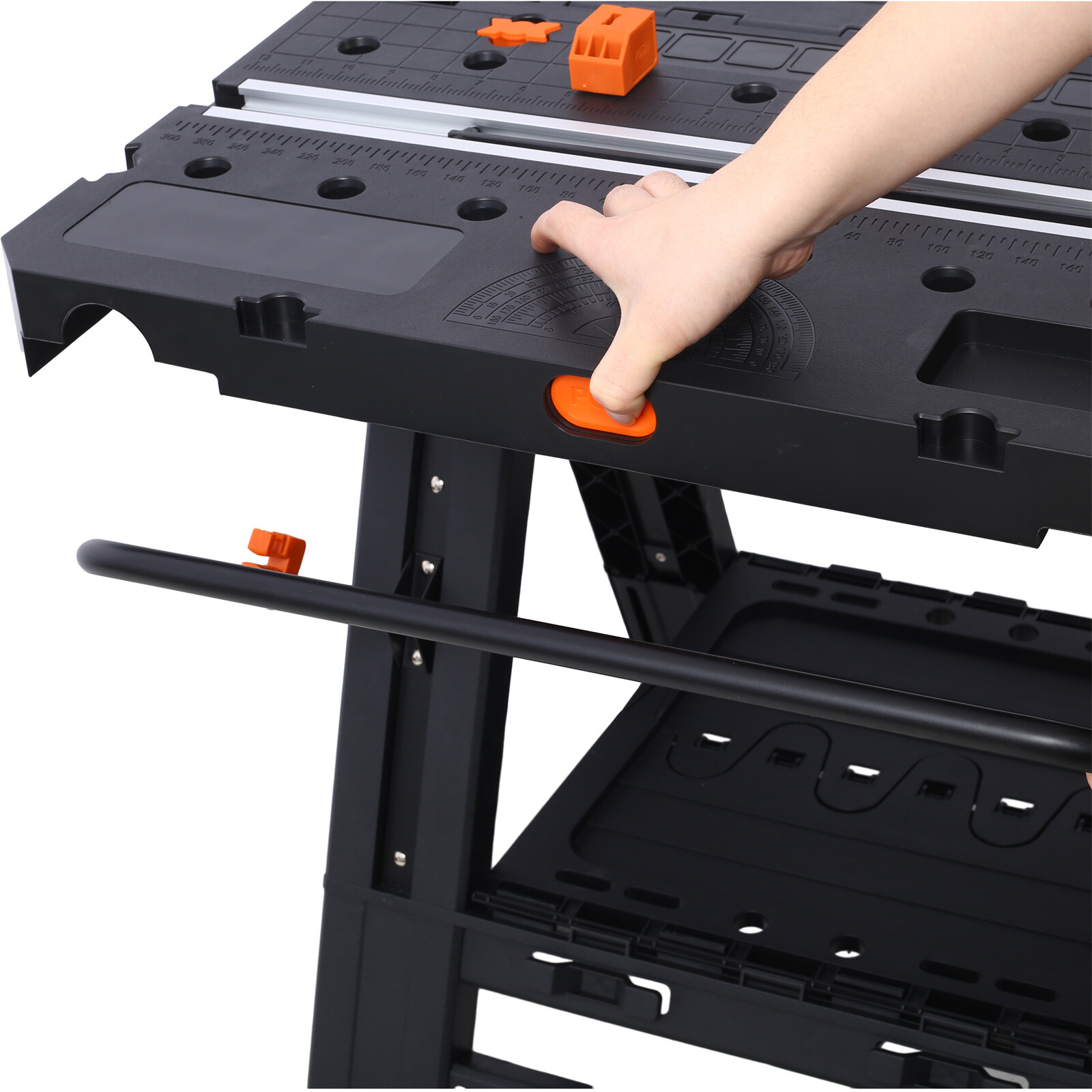 2-in-1 Aluminium Folding Work Table & Sawhorse Portable Workbench Large Load