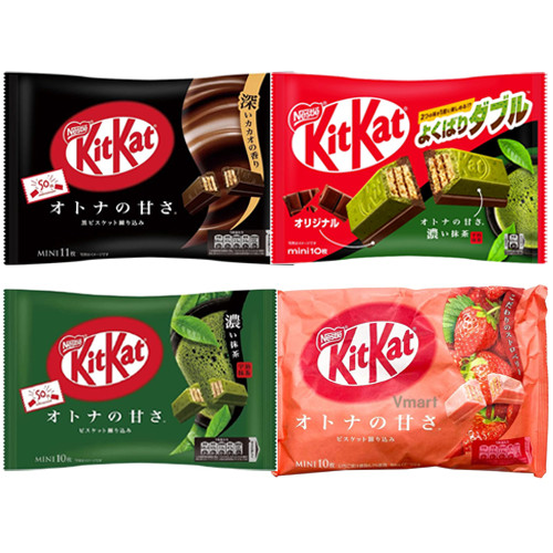 Kit Kat NESTLÉ Mini Barra de Chocolate Adulto Dulzor Matcha Oscuro, Fresa 10 un.