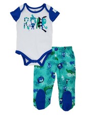 Infant Boys 2-Piece Baby Jungle Animals Roar Bodysuit  Footed Pants Set