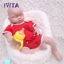 20'' Lifelike Infant Girl Eyes Closed Silicone Reborn Doll Can take a pacifier