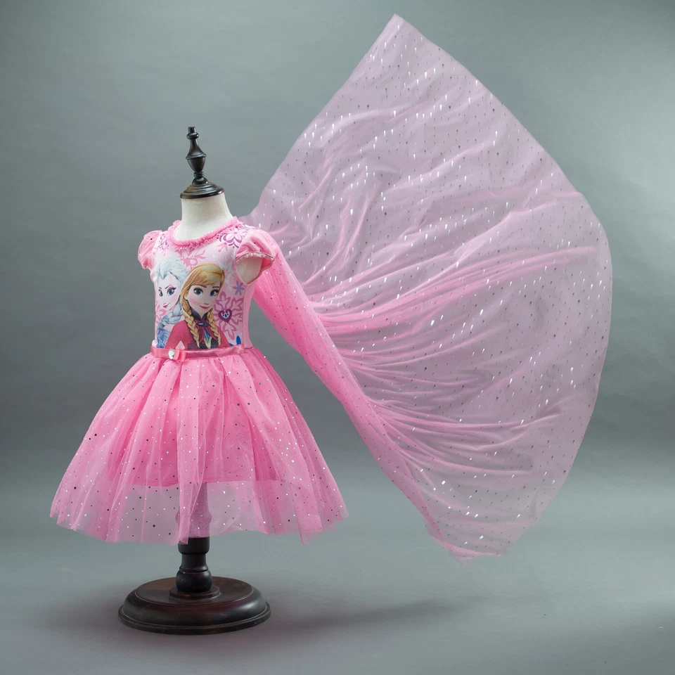 Disney Girls Dress Frozen Princess ELSA ANNA Snow Queen Cosplay Christmas Queen - Image 3 of 4