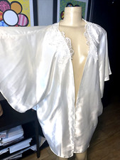 VTG Frilly CALIFORNIA DYNASTY Embroided Open Front Robe Wing Sleeves M/L xbbl