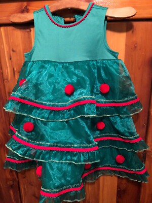 Lightning Bug Festive Child  Dress Size S 100% Polyester 23 Inches Length
