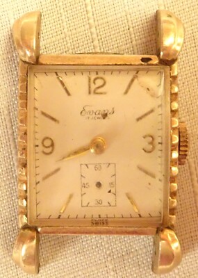 Evans Wristwatch 17J Antique Men's Parts Repair Rolled Gold AS 970