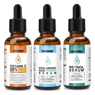 Gesichtsserum Set mit Vitamin C Hyaluron Retinol Serum Anti-Falten Anti-Aging - Bild 1 von 4