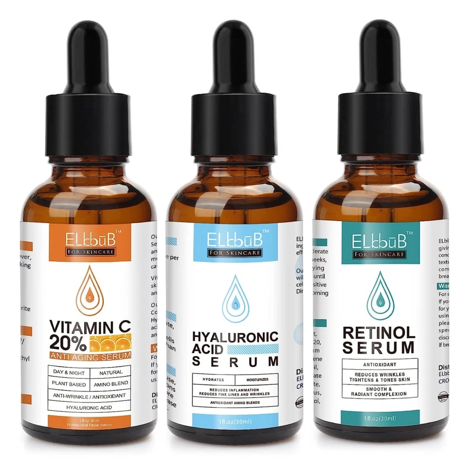 Gesichtsserum Set mit Vitamin C Hyaluron Retinol Serum Anti-Falten Anti-Aging - Bild 1 von 4