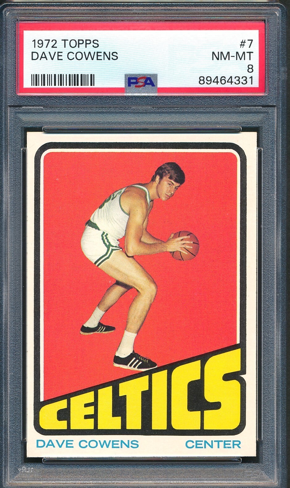 1972 Topps Basketball #7: DAVE COWENS Boston Celtics HOF ~ PSA 8
