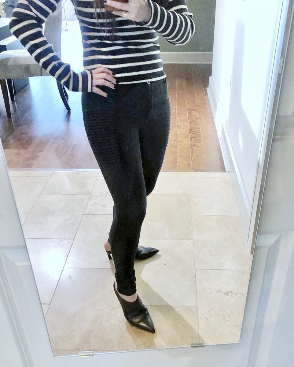 Moto Styled Black Jegging Dress Pants S