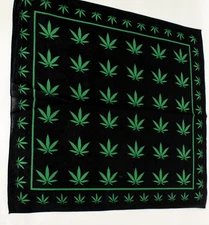 Bandanna Face Mask Bandana Head Scarf Cotton Weed Pot Marijuana Handkerchief NEW