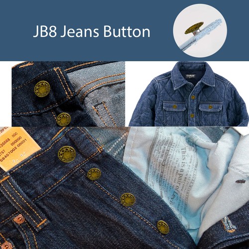 17mm No Sew Hammer Jean Button Antique Design With Pins for Denim 8pcs to 100pcs - Picture 17 of 64