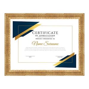 Cornice Per Attestati Pergamene Diplomi Rovescia Barocco Oro Ebay