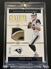 2017 National Treasures Jared Goff Century Materials #72 Rare Logo HOLO GOLD /10