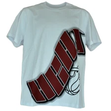 NBA UNK Miami Heat Wave Logo Basketball Shirt White Authentic Tshirt Tee 