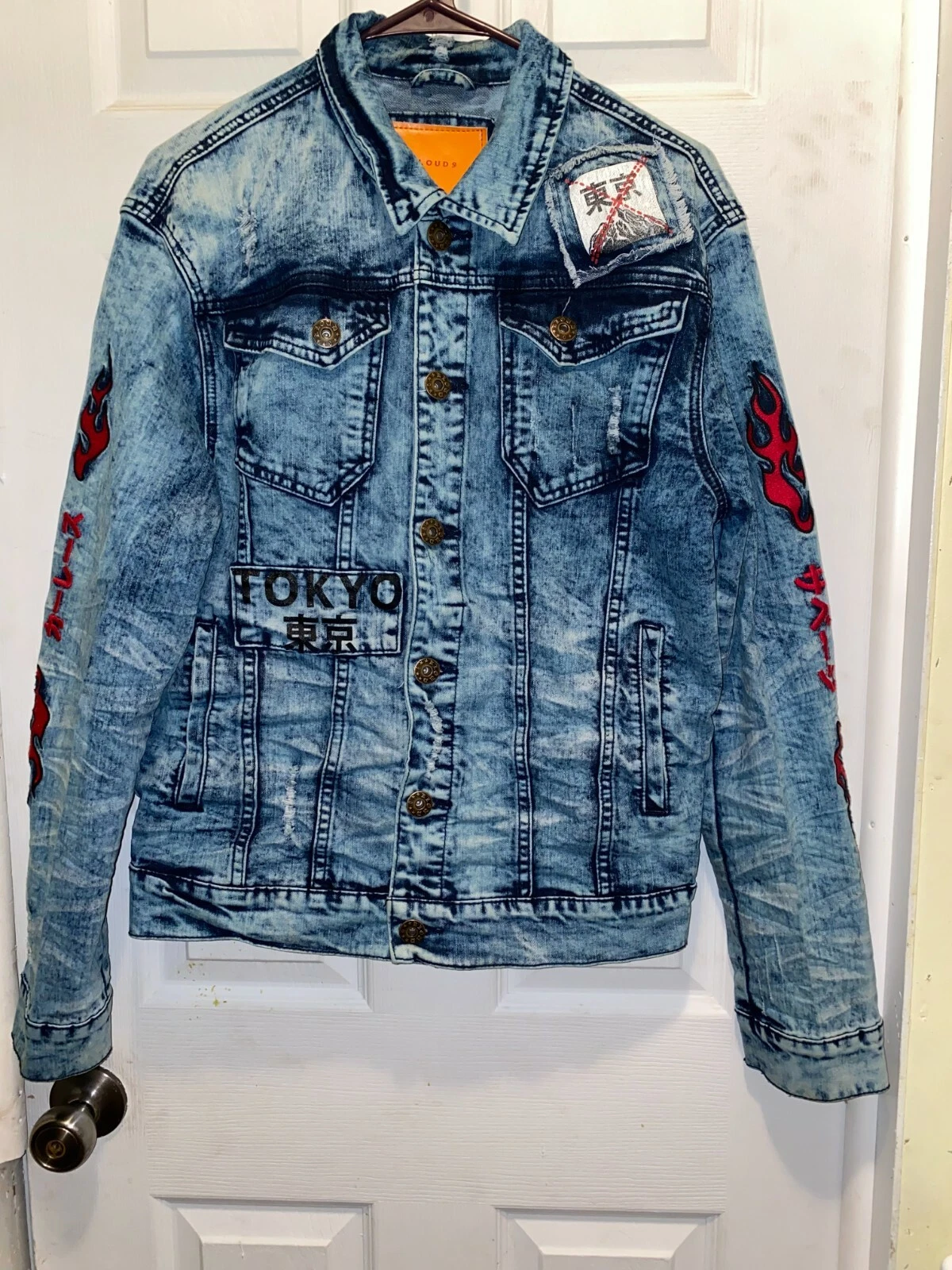 MENS KLOUD 9 TOKYO FASHION JEAN JACKET MEDIUM ACID WASH