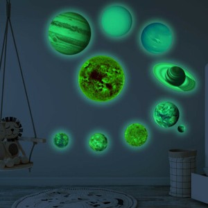 Glow In The Dark Round Planets Star Luminous Wall Stickers ...