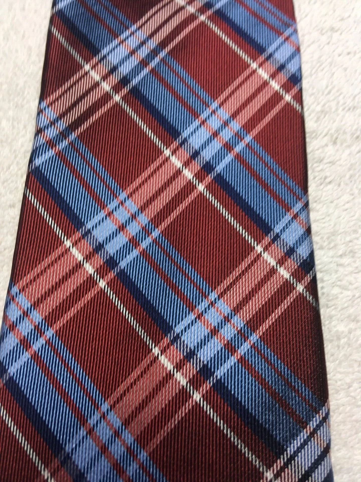 CHAPS HOMBRE CORBATA ROJO AZUL BLANCO PATRÓN A CUADROS 3,25 X 61 Foto 3 de 4