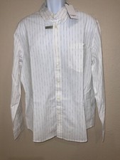 Almond White Stretch Poplin Long Sleeve Button-Down Shirt -Stand. fit Goodfellow