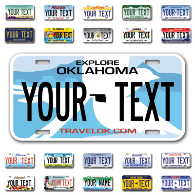 Custom state License Plates with personalized text Car 12x6- Moto 7x4 - Bike 6x3