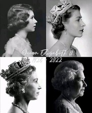 QUEEN ELIZABETH II "SIDE VIEWS" MEMORIAL FRIDGE MAGNET 5" X 3.5"