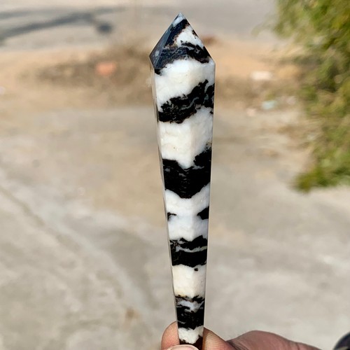 36G Natural Zebra Stripe Column Magic Wand Square Pointed Stele Point Treatment - 第 15/24 張圖片
