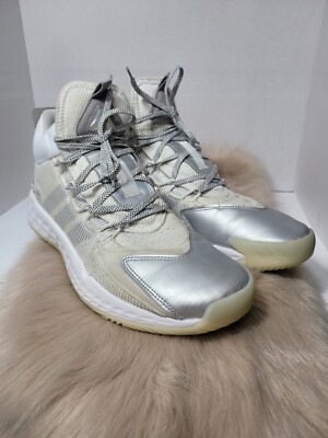  Adidas Pro Boost Mid Sz 8 White/Gray Basketball Shoe FW9511 Shoes Size 12.5