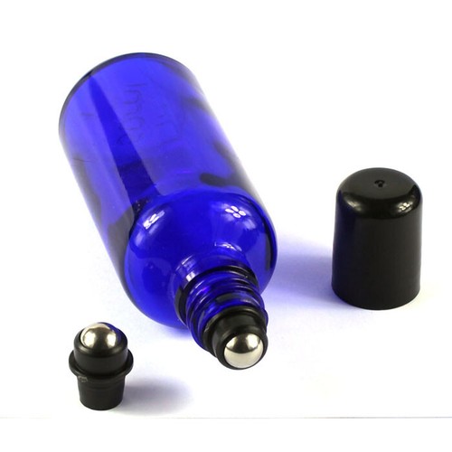 5ml-100ml Thick Glass Essential Oil Perfume Roller Bottle w/ Metal Plastic Ball - Picture 3 of 9