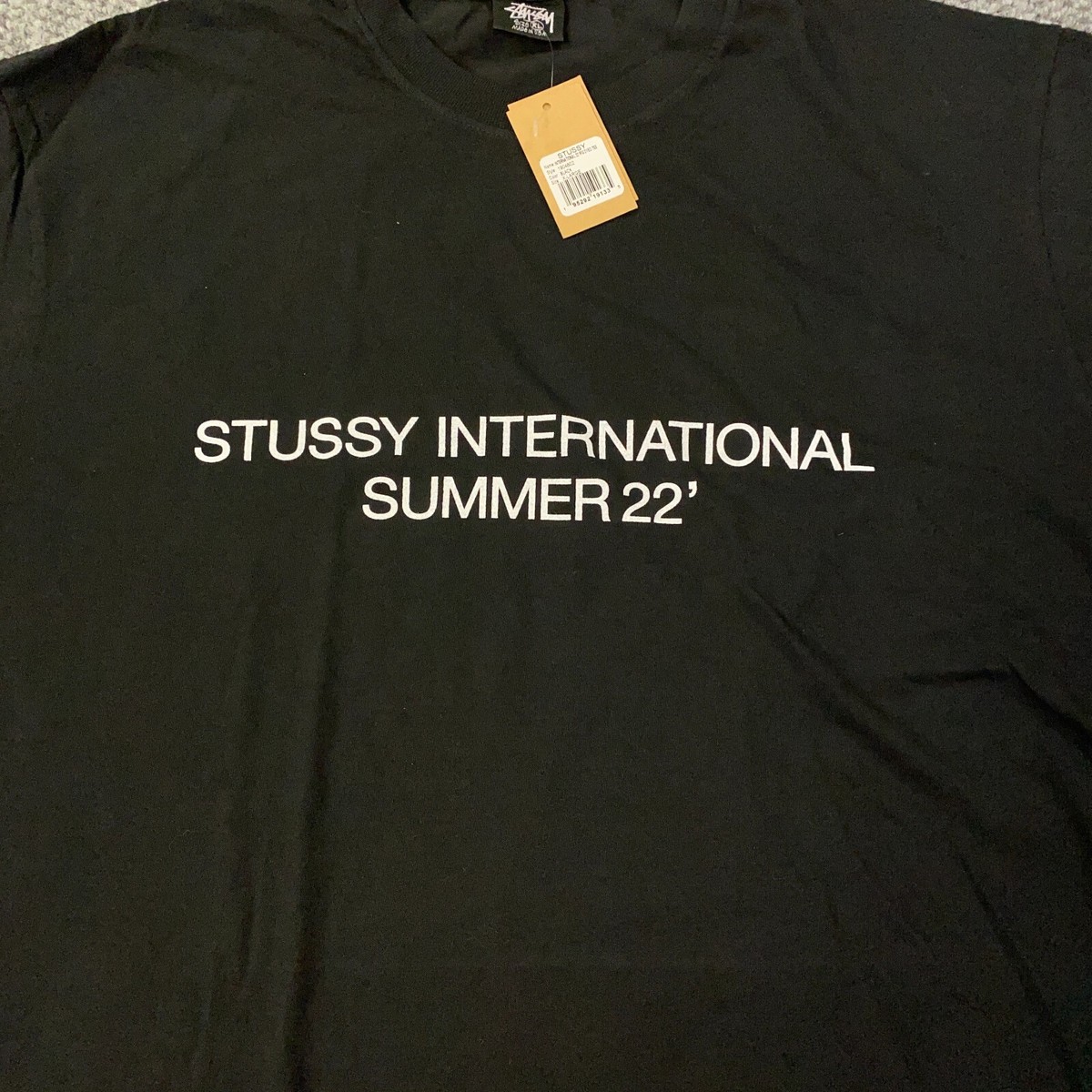 Stussy International '22 Tee Mens XL Black Pigment Dyed Made