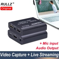 HDMI to USB Mic in Audio Video Capture Card for PS4 Switch Record Live Streaming
