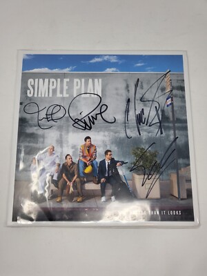 SIMPLE PLAN 直筆サイン FULL BAND SIGNED Simple Plan Harder Than It Looks Yellow Vinyl BAS