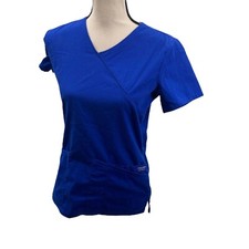 XXS Blue Scrub Top Cherokee Workwear Durable Two Way Stretch