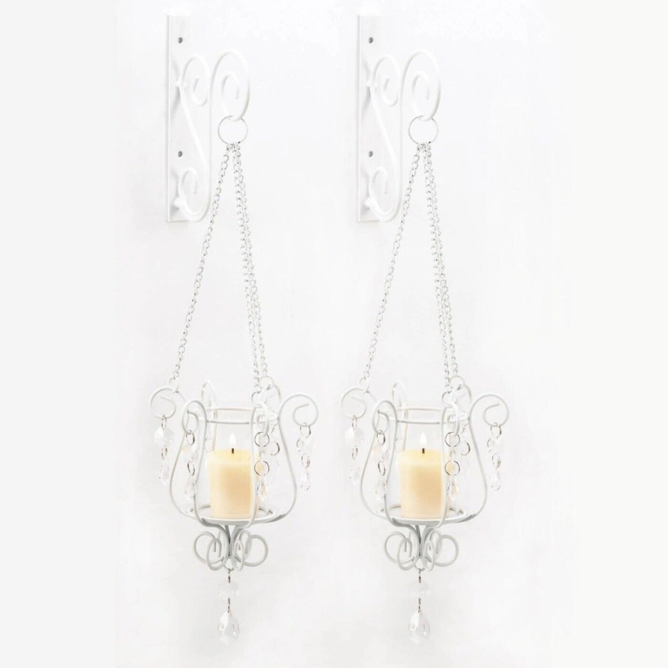 Beaded Pendant Hanging Wall Sconce Candle Holder Light Lamp Lantern