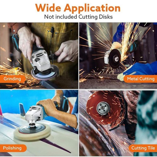 Brushless Cordless Angle Grinder 125mm Cutting Polishing For Makita 18V Battery - Picture 8 of 15