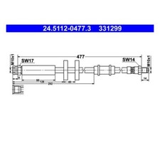 ATE 24.5112-0477.3 Bremsschlauch für Citroën Fiat Ducato Bus Peugeot Boxer Bus