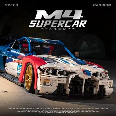 BMW M4 Supercar Bausteine 4556 Teile Technik Auto Modell 1:8 Klemmbausteine