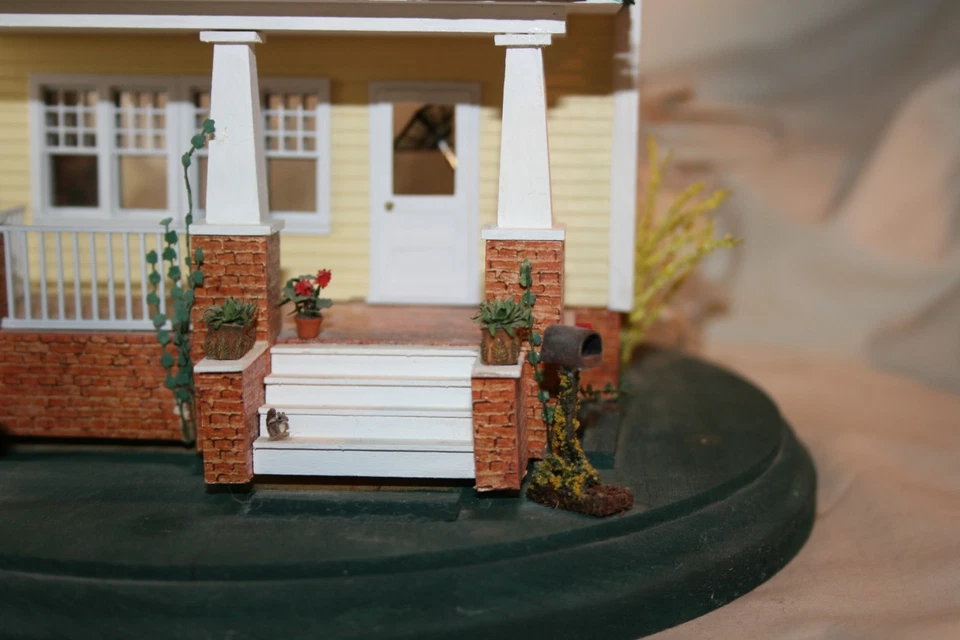 Artist Debbie Young Completed 1/4 Scale 4 Square Dollhouse Wired Fixer Upper - Image 3 of 4