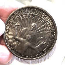 Medaglia Commemorativa Anno Santo Giubileo 1975 diametro 3,5 cm Rinnovamento e r