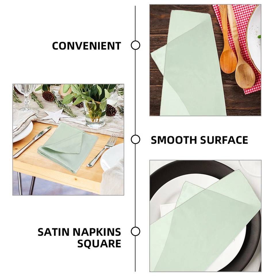  Tovaglioli quadrati 12 pezzi Tovaglioli in raso Tovaglioli per cena nuziale - Immagine 4 di 4