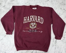 Vtg Harvard University Crewneck Sweatshirt Maroon 90’s Crest Crimson Made In USA