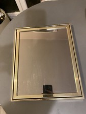 Ancien miroir mural ou de table rectangulaire cadre métal doré