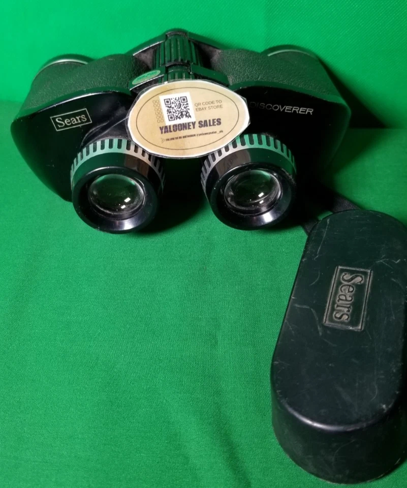 Vintage Sears Discoverer 7x35 Binoculars Model 6266 Japan w/ Case Wide Angle - Image 3 of 4
